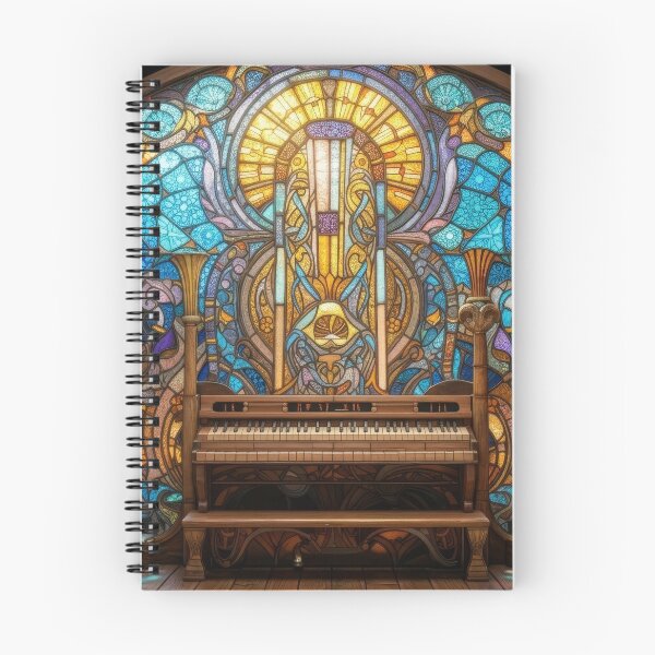 Item preview, Stained Glass Art Nouveau Pipe Organ Cathedral Art designed and sold by pinkal.