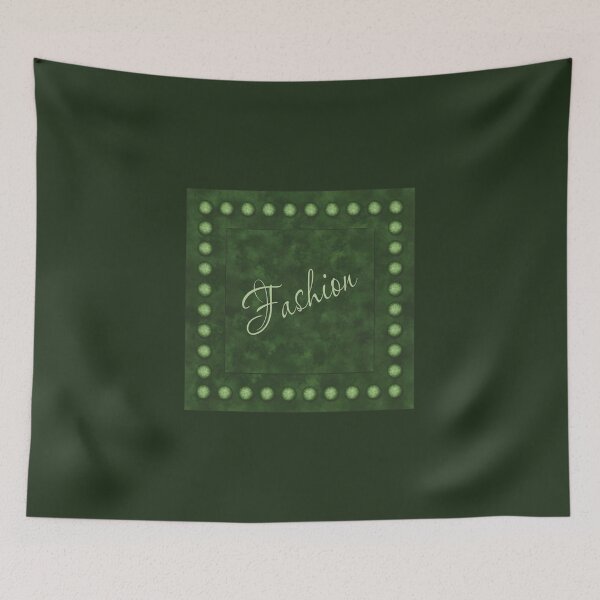 Item preview, The inscription “Fashion” in a frame of spheres on a cloudy background of green color designed and sold by Cherevan.