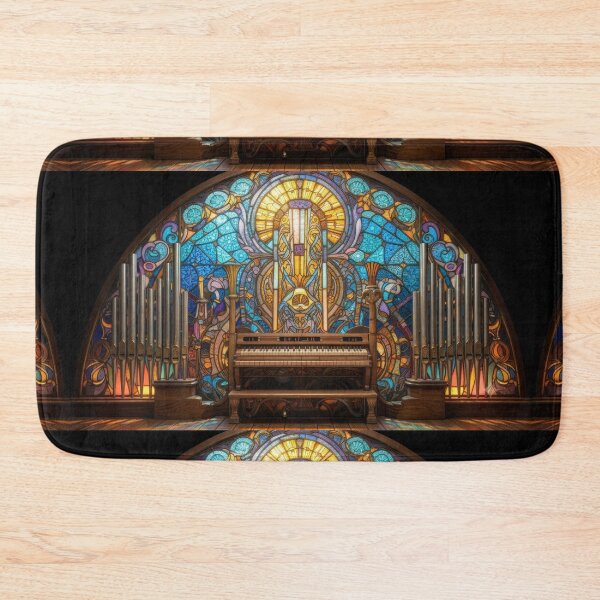 Item preview, Stained Glass Art Nouveau Pipe Organ Cathedral Art designed and sold by pinkal.