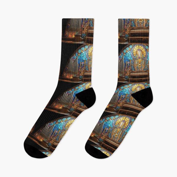 Item preview, Stained Glass Art Nouveau Pipe Organ Cathedral Art designed and sold by pinkal.