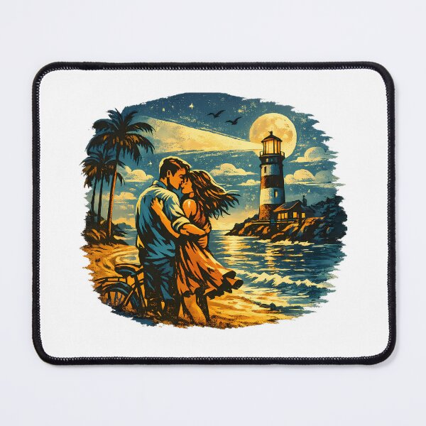 Item preview, Tropical Escape Vintage Beach Vacation Couple designed and sold by OliviaHayesArt.
