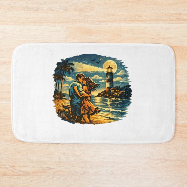 Item preview, Tropical Escape Vintage Beach Vacation Couple designed and sold by OliviaHayesArt.