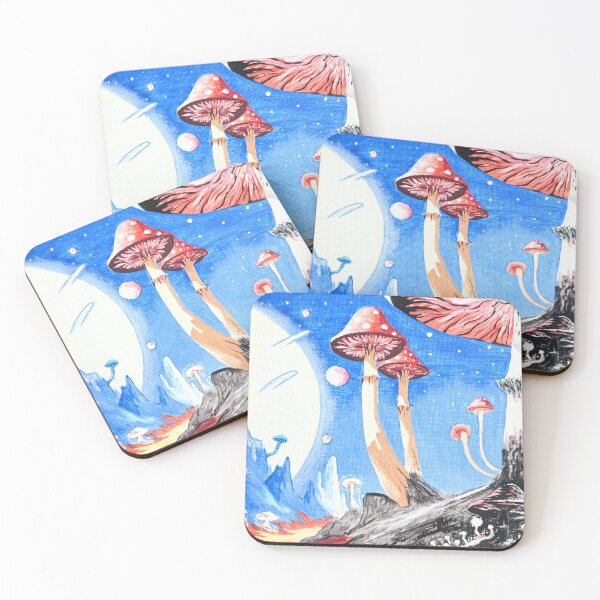 Item preview, Mynexia - Sci-fi Mushroom Trees - Cosmic Fantasy Painting designed and sold by DreamTrek.