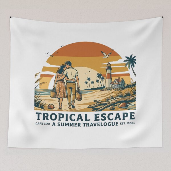 Item preview, Tropical Escape Anniversary Beach Trip Gift for Couples designed and sold by OliviaHayesArt.