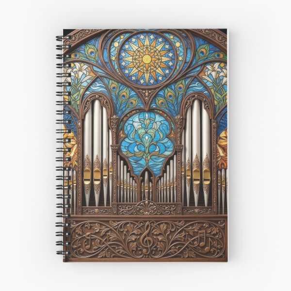 Item preview, Art Nouveau Stained Glass Pipe Organ Wooden Musical Art designed and sold by pinkal.