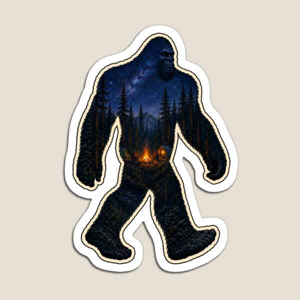 Item preview,  Campfire Sasquatch Double Exposure Wilderness Art designed and sold by Swanny's Custom T-shirt and Gift Designs.