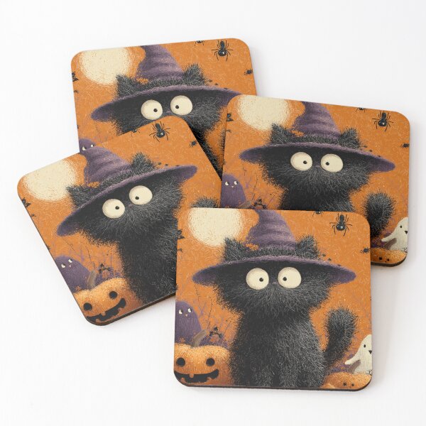 Item preview, Cute Halloween Witch Cat designed and sold by LovePrintArt.