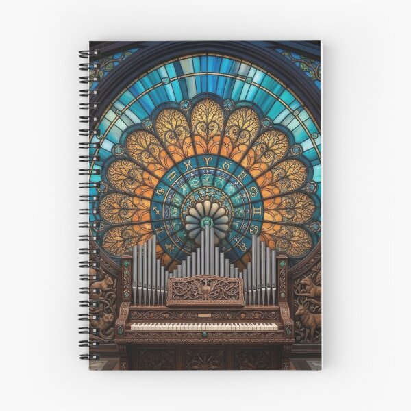 Item preview, Stained Glass Pipe Organ Zodiac Astrology Musical Art designed and sold by pinkal.