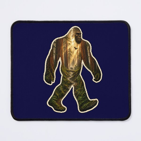 Item preview, Bigfoot in the Redwoods, Sasquatch Double Exposure Wilderness Art designed and sold by Swanny's Custom T-shirt and Gift Designs.