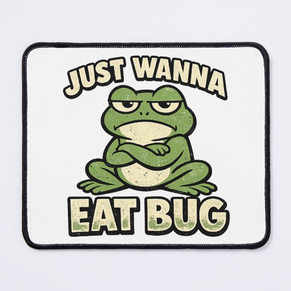 Item preview, Just Wanna Eat Bug Frog Funny Shirt Grumpy Frog Gift Relatable Tee Frog Lover Humor Shirt Retro Cartoon Frog designed and sold by Moss & Mellow.