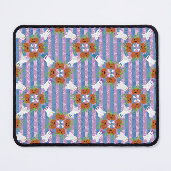 Item preview, Ghosts & Jack-O-Lantern Diamonds on Pink & Blue Stripe designed and sold by Digitalmyth's Designs.