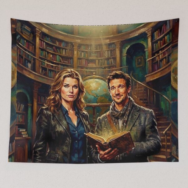 Item preview, The Librarians Retro Fantasy Adventure Magic Library Vault Tribute Art TV Show Poster designed and sold by Art's Diner.