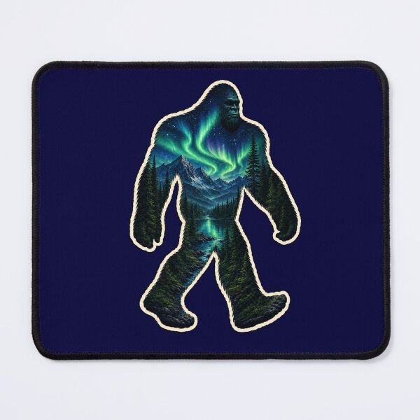 Item preview, Bigfoot Northern Lights, Sasquatch Double Exposure Wilderness Art designed and sold by Swanny's Custom T-shirt and Gift Designs.