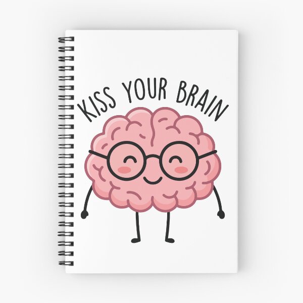 Item preview, Kiss Your Brain Cute Teacher Funny Cartoon Brain with Glasses designed and sold by raedattia.