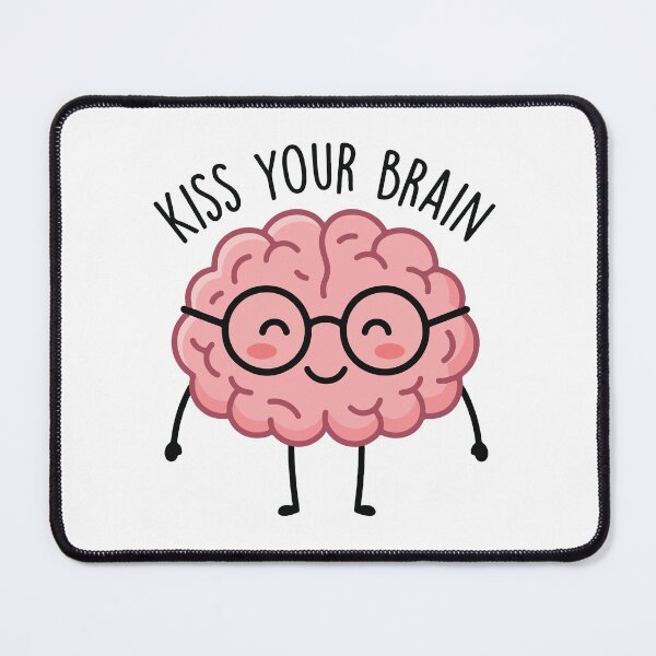 Item preview, Kiss Your Brain Cute Teacher Funny Cartoon Brain with Glasses designed and sold by raedattia.