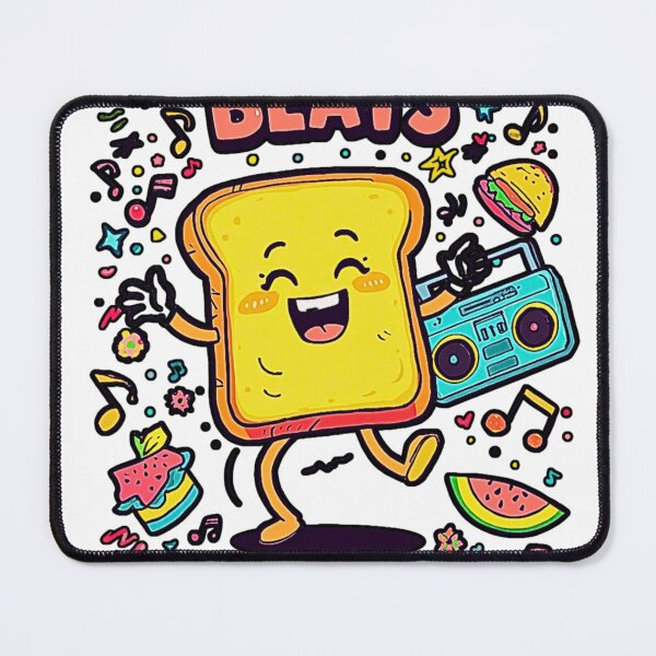 Item preview, Breakfast Beats – Dancing Cartoon Toast with Boombox T-Shirt Design designed and sold by MerchWSzpilkach.