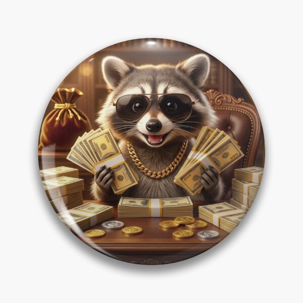 Item preview, ​The Millionaire Raccoon. designed and sold by JoyNest = "The nest of joy".