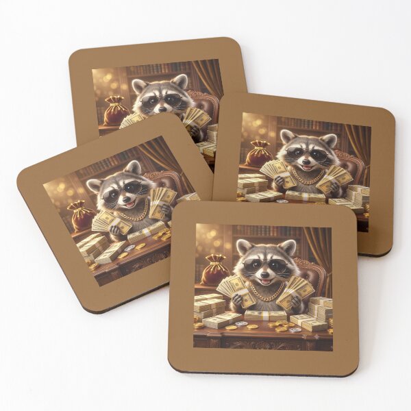 Item preview, ​The Millionaire Raccoon. designed and sold by JoyNest = "The nest of joy".