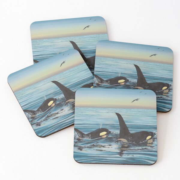 Item preview, Orca Whale Sunset Art Print, Pacific Northwest Coastal decor, Solstice Song designed and sold by Christine Kucera Fine Art.