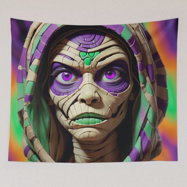 Item preview, Halloween Purple Green Female Mummy Classic Monster designed and sold by GaffaDesigns.