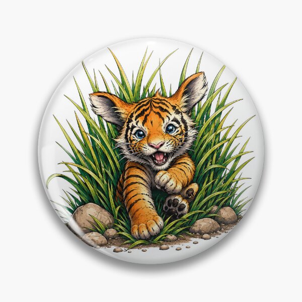 Item preview, Cute Baby Tiger Fantasy Creature Illustration | Tiger Cub Animal Art designed and sold by bambooks.tabooks.
