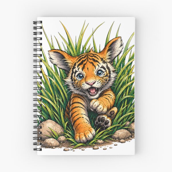 Item preview, Cute Baby Tiger Fantasy Creature Illustration | Tiger Cub Animal Art designed and sold by bambooks.tabooks.