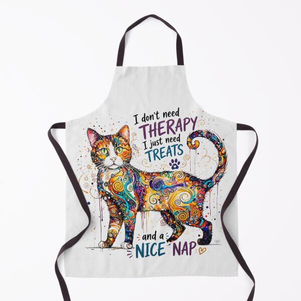 Item preview, I Don’t Need Therapy, I Need Treats and a Nice Nap | Colorful Cat Art designed and sold by LONE SPIRIT CO..