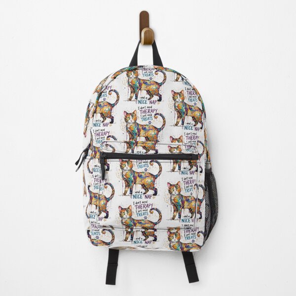 Item preview, I Don’t Need Therapy, I Need Treats and a Nice Nap | Colorful Cat Art designed and sold by LONE SPIRIT CO..