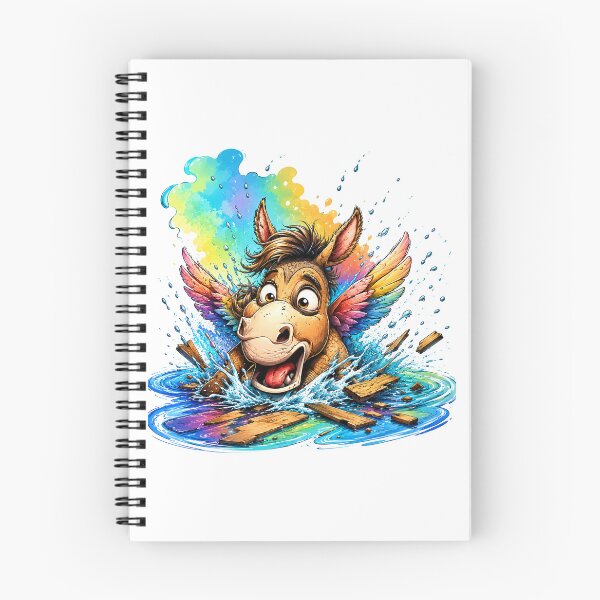 Item preview, Flying Donkey Unicorn Fantasy Creature Illustration | Cute Magical Animal Art designed and sold by bambooks.tabooks.