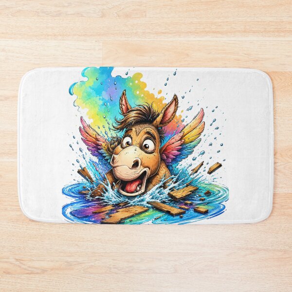 Item preview, Flying Donkey Unicorn Fantasy Creature Illustration | Cute Magical Animal Art designed and sold by bambooks.tabooks.