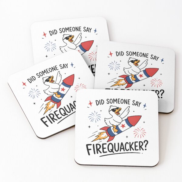 Item preview, Did Someone Say Firequacker Duck | Funny 4th of July Duck Cartoon designed and sold by Lina Caro.