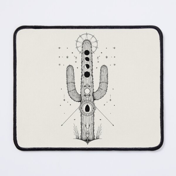 Item preview, Mystical Desert Cactus Fine Line Art designed and sold by Cozy Aesthetic design .