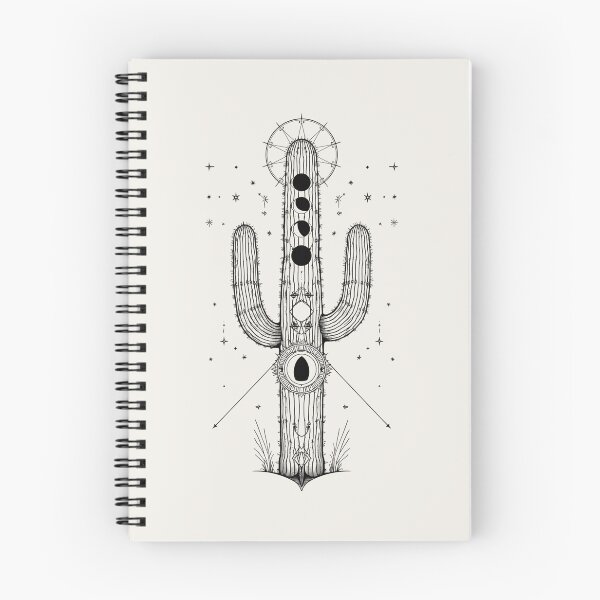 Item preview, Mystical Desert Cactus Fine Line Art designed and sold by Cozy Aesthetic design .