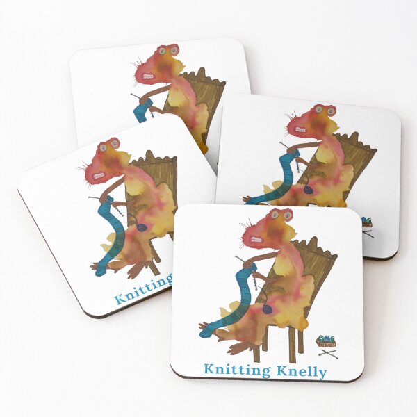 Item preview, Knitting Knelly | Whimsical Watercolor Creature designed and sold by Joshua Faden | Confidence Creatures.