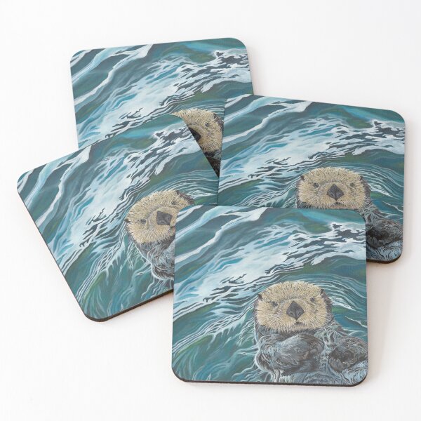 Item preview, Sea Otter Wave Art, Pacific Northwest, Coastal Decor, Drift designed and sold by Christine Kucera Fine Art.