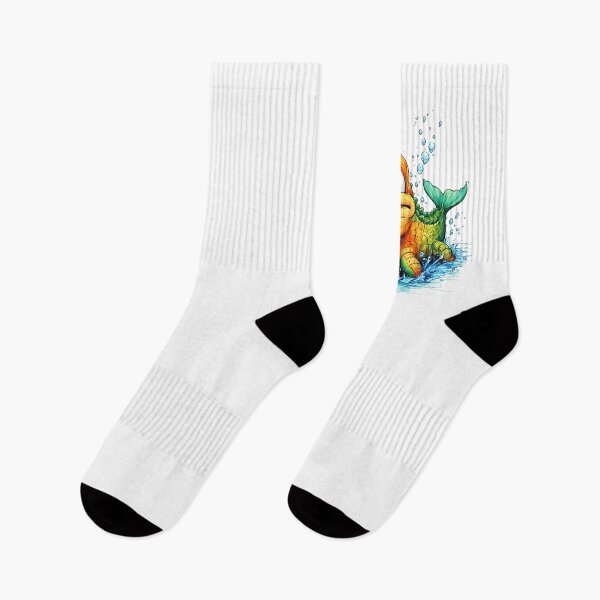 Item preview, Cute Cartoon Crocodile Fish Splash – Orange Green Funny Sea Creature Illustration designed and sold by bambooks.tabooks.