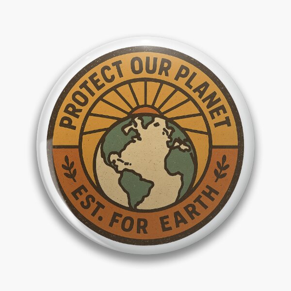 Item preview, Vintage Earth Guardian Retro Save Planet Badge Patch designed and sold by minynature.