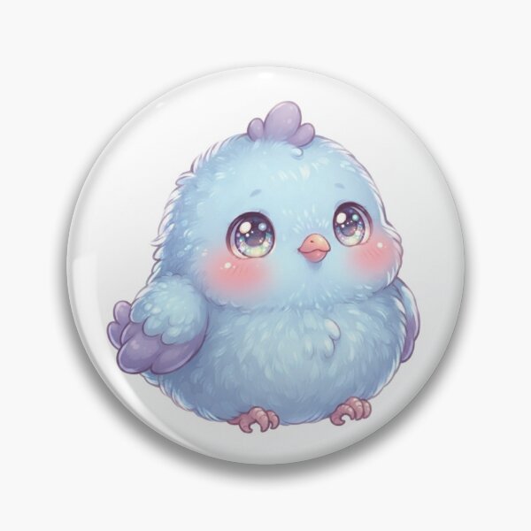 Item preview, Super Cute Fluffy Baby Blue Bird with Sparkly Eyes designed and sold by Stickivo.