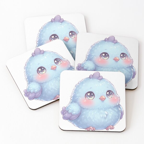 Item preview, Super Cute Fluffy Baby Blue Bird with Sparkly Eyes designed and sold by Stickivo.