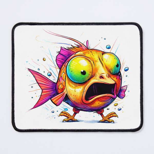 Item preview, Funny Fish with Chicken Feet – Weird Cartoon Art designed and sold by bambooks.tabooks.
