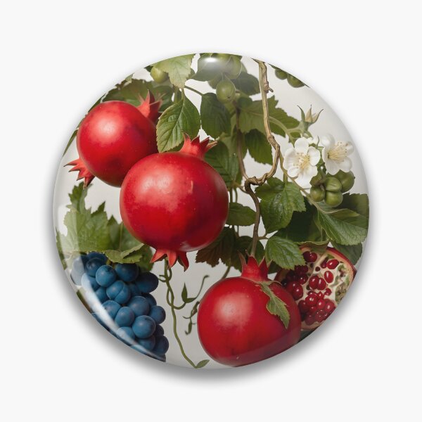 Item preview, Vintage Pomegranates with Grapes and Flowers designed and sold by Vicky Brago-Mitchell®.