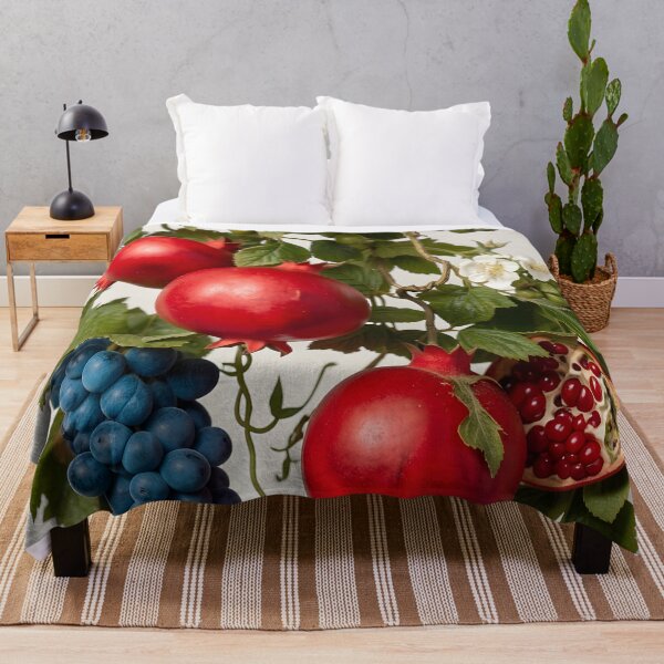 Item preview, Vintage Pomegranates with Grapes and Flowers designed and sold by Vicky Brago-Mitchell®.