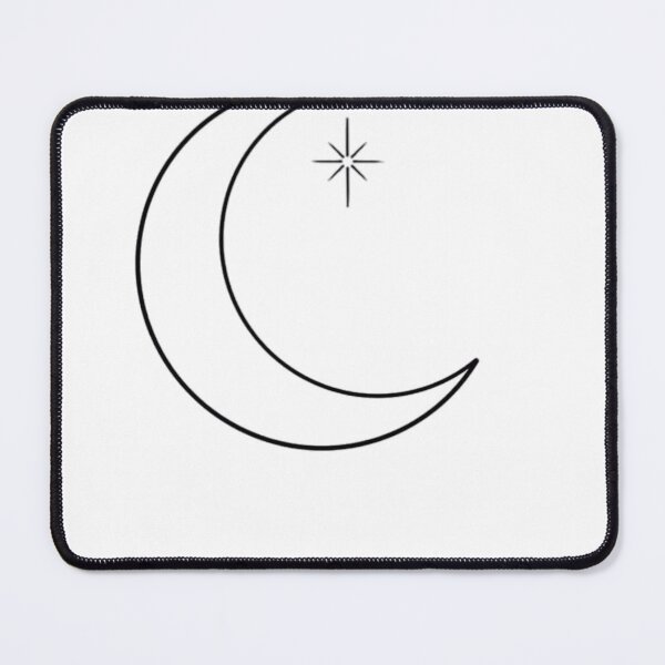 Item preview, Crescent Moon and Star Line Art Print | Minimalist Celestial Design designed and sold by The-SilentPlace.