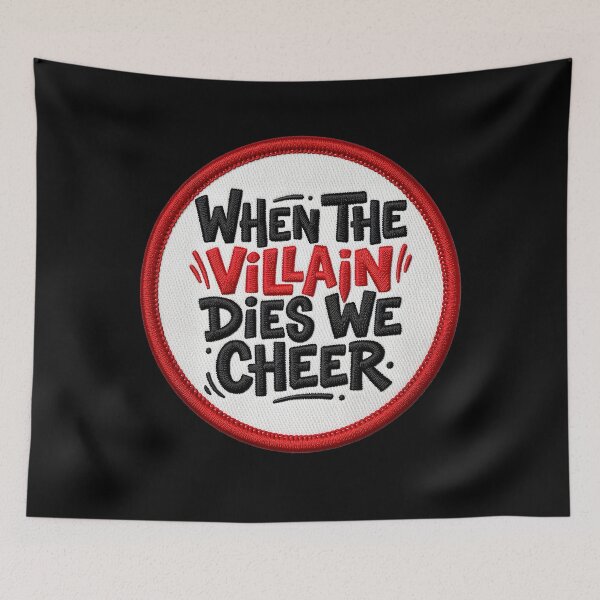 Item preview, When The Villain Dies We Cheer Custom Red Tie Patch Style designed and sold by EthosWear.