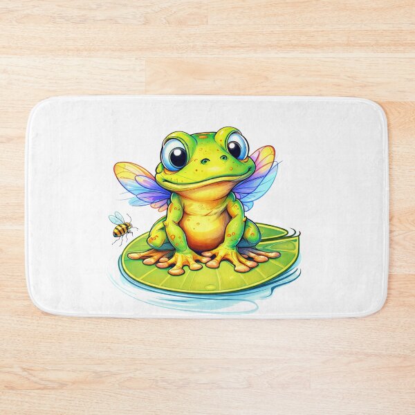 Item preview, Cute Frog Dragonfly Hybrid on Lily Pad – Whimsical Fantasy Animal Illustration designed and sold by bambooks.tabooks.