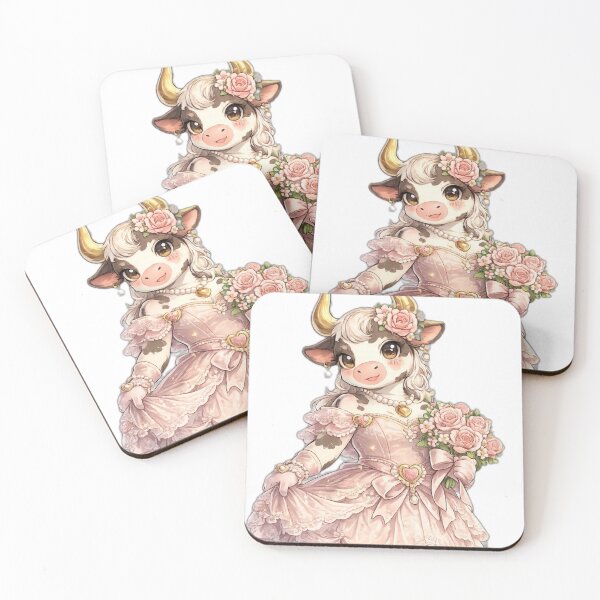 Item preview, Cute Princess Cow With Roses designed and sold by DailyDoodlesBySumbul.