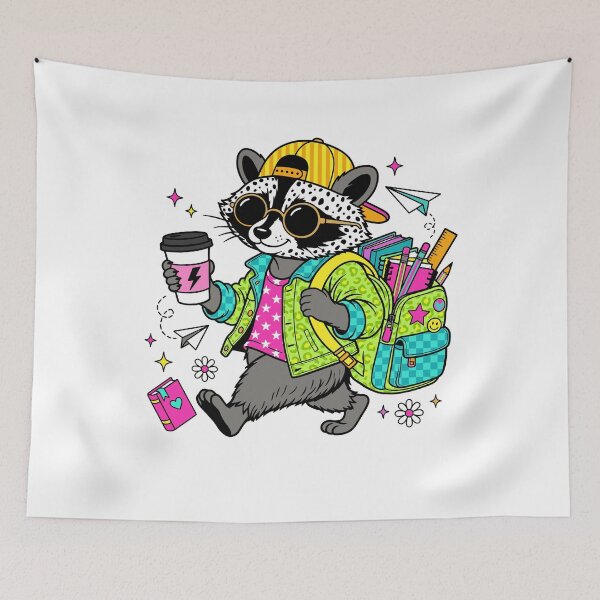 Item preview, Cool Raccoon Back to School Kids Teacher designed and sold by KroghDs.