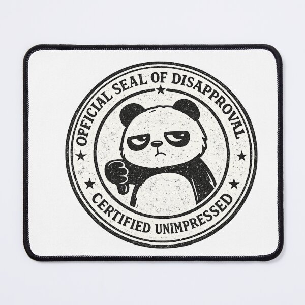 Item preview,  Official Seal Of Disapproval Panda Funny Parody Badge Shirt Certified Unimpressed Gift Panda Lover Tee designed and sold by Gremlin Hours.