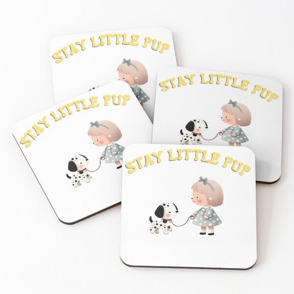 Item preview, Stay Little Pup – Girl and Dalmatian Puppy Watercolor Illustration designed and sold by MULEWASTUDIOS.