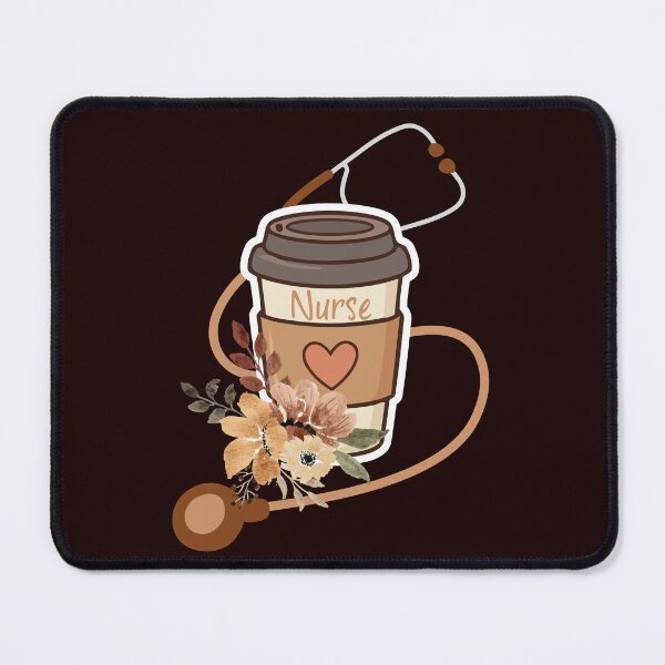 Item preview, Nurse, Coffee, Stethoscope, Floral Graphic designed and sold by CaffeineConfetti.